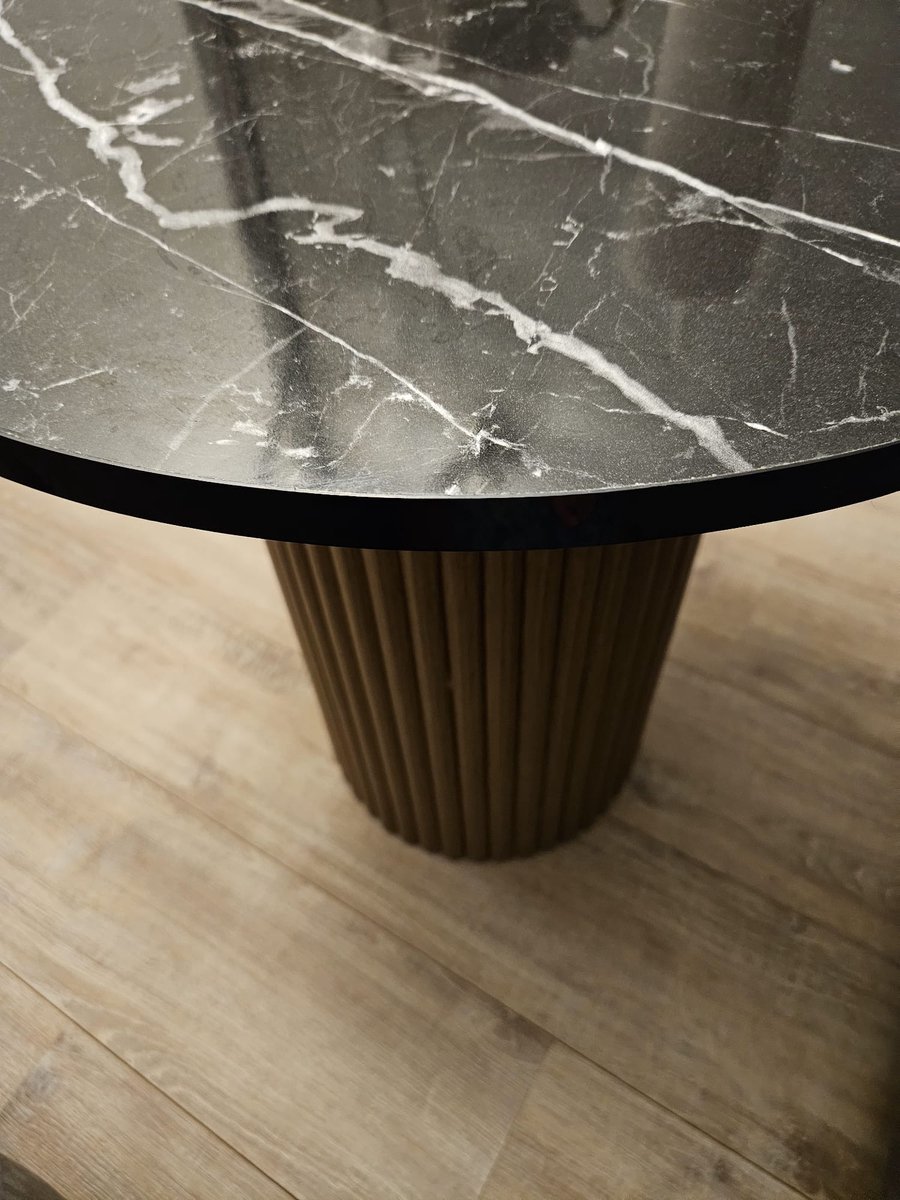 Moka Park - Salontafel - Industrieel Salontafel - Rond 60 cm - Bijzettafel - Rond Salontafels - Zwart - Woonkamer Ronde Salontafel