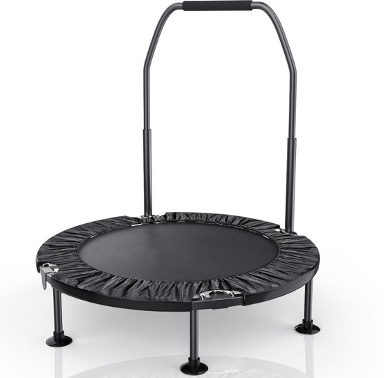 Fitnesstrampolines - Fitness trampoline - Opvouwbare trampoline voor binnen - Ø101,5 cm - 5 verstelbare handgrepen - Draagvermogen 125 kg - Stabiel voor kinderen en volwassenen