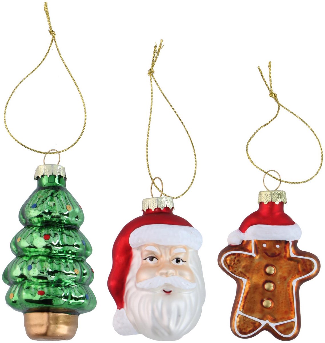 Arti Casa - Kerst Ornamenten - Kerstboom - Kerstman - Koekpop - 3 stuks