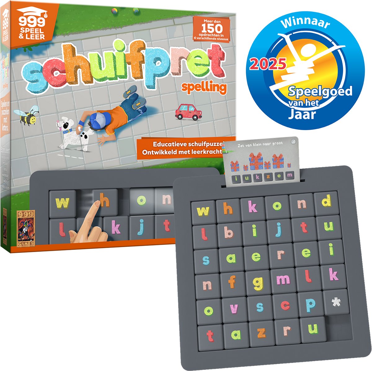 999 Games - Schuifpret Spelling - Educatief Taalspel - Winnaar Speelgoed van het jaar 2025 - Spelenderwijs leren — afbeelding 6