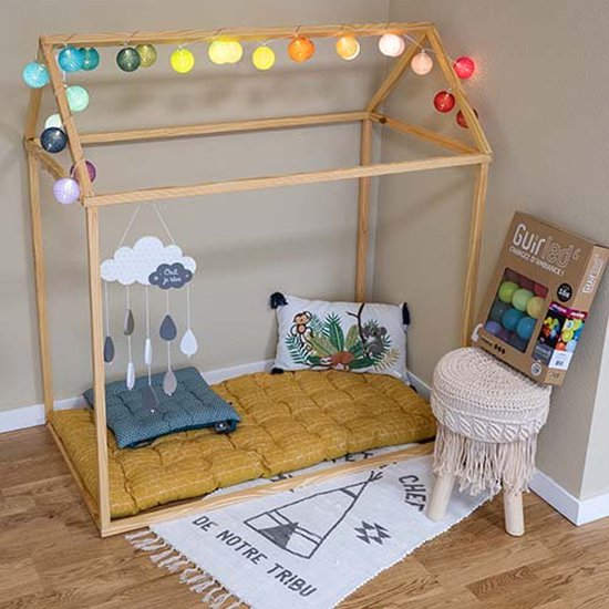 Garland lumineuse LED Harlequin avec télécommande et 16 Ball de Cotton USB - Lanternes - Guirlande lumineuse avec télécommande