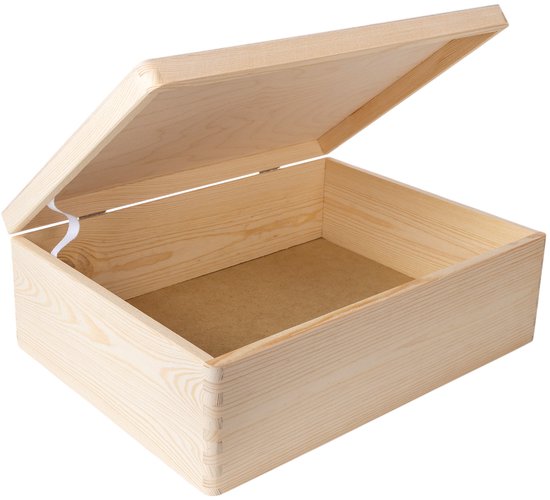 Hout - Woonkamer - Landelijk - Met deksel - 42 cm - Opbergkist