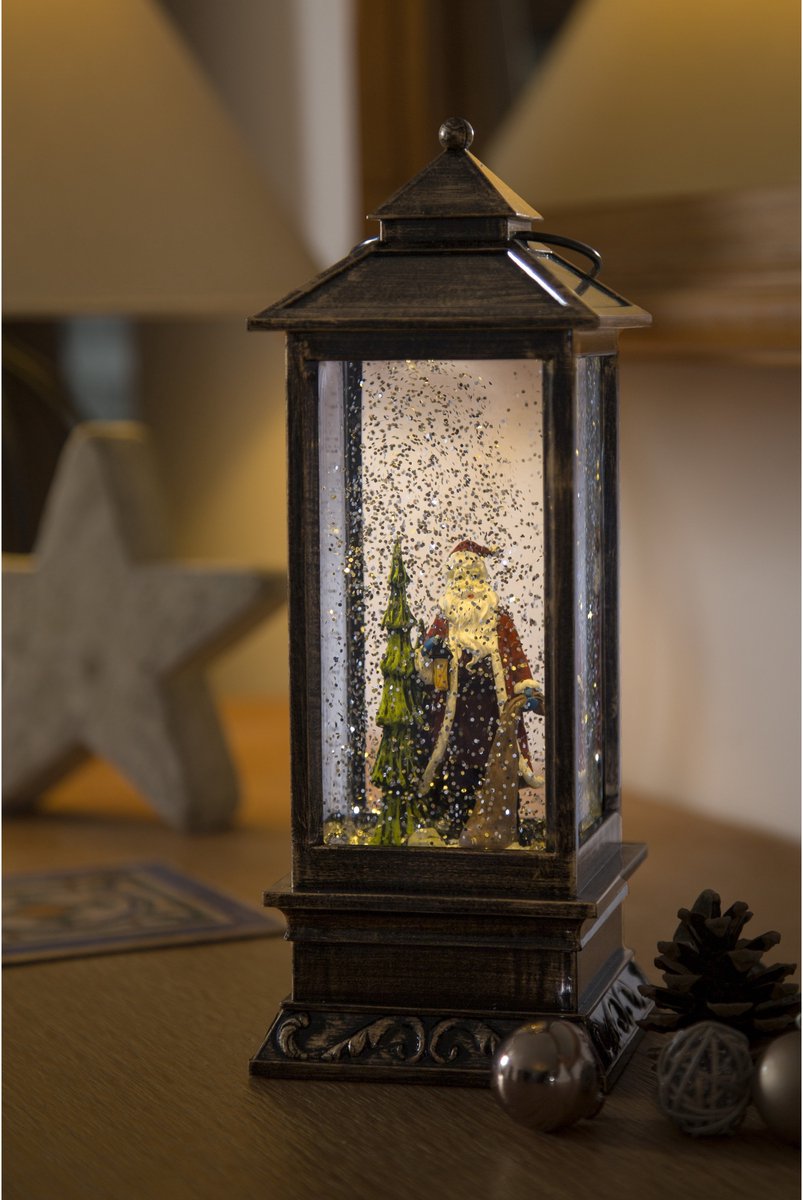 Konstsmide 2888 - Kerstdecoratie - 1 lamps LED sneeuwlantaarn met kerstman - 11x27 cm - op batterij - voor binnen - warmwit – foto 2