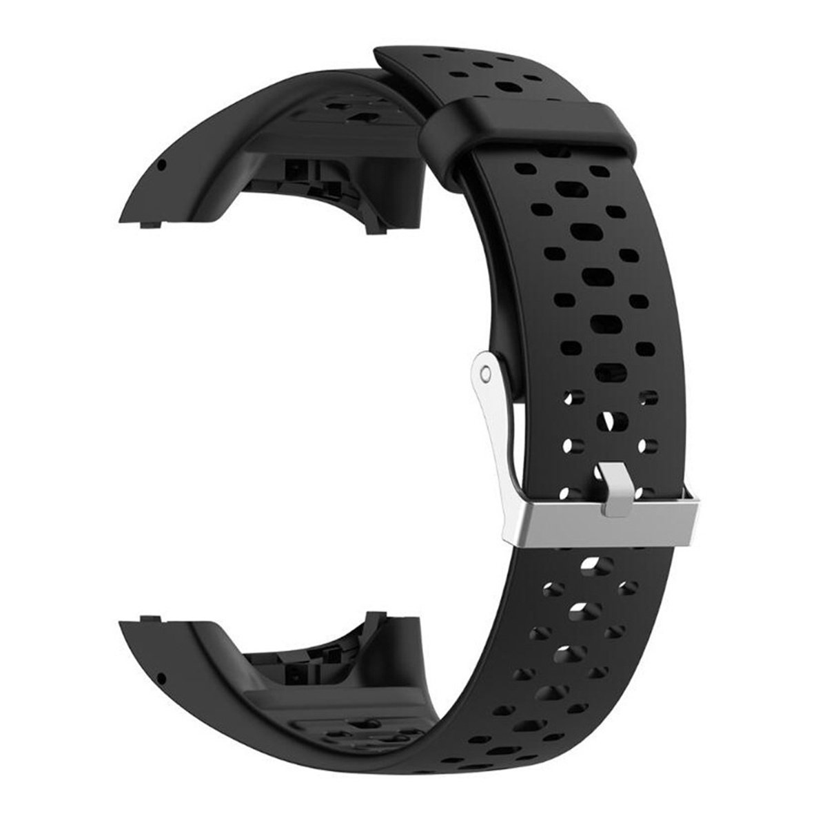 Vitdipy - Siliconen Horlogebandje 21MM - Heren en dames - Zwart Compatibel met de Polar M400-M430