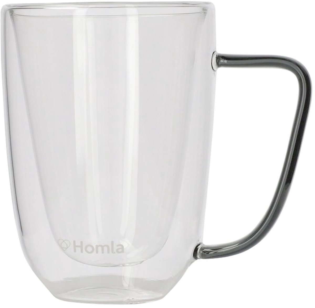 HOMLA – set van 2 dubbelwandige glazen mokken, vaatwasmachinebestendig