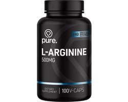 Pure. L- Arginine 500mg - 100 v-caps - vegan supplement - aminozuren - voeding