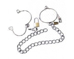 Nooitmeersaai - Enkelboeien met ketting - Metaal - 5,5 x 4,5 cm - incl. hangsloten en sleutels