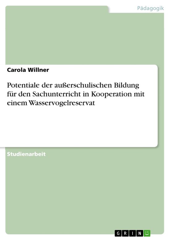Potentiale der außerschulischen Bildung für den Sachunterr ... - cover