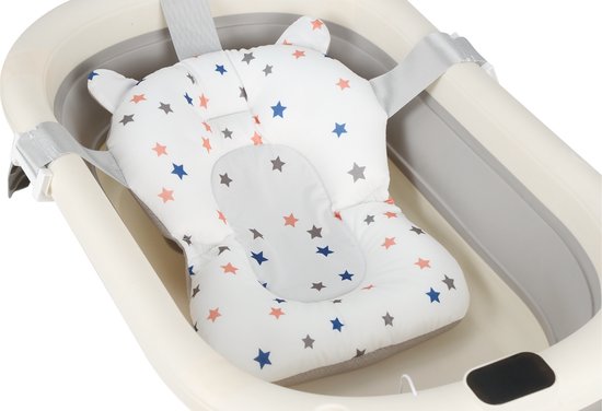 PIPIPOXER Babybadje - Inklapbaar bad - Bad Baby -Met badkussen -Grijs van Merkloos — afbeelding 3