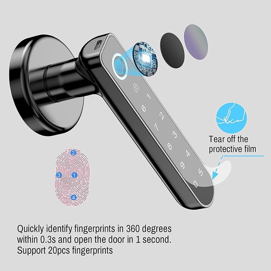 Wolf Guard TT02 Smart Entry Door Lock For Home Security, Code