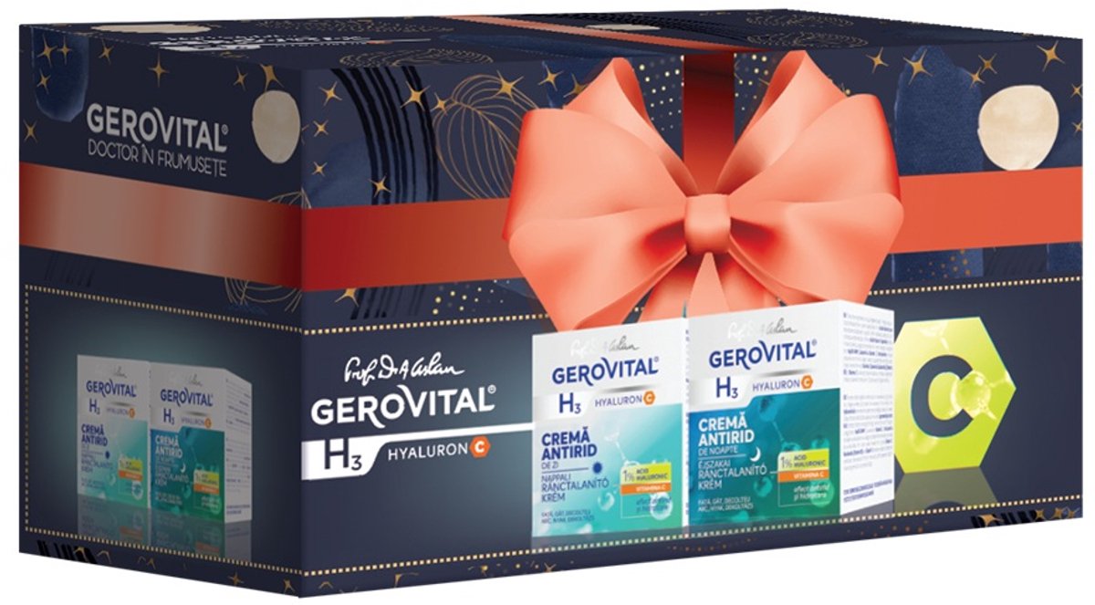 Huidverzorging Geschenkset - GIFTSET cadeautje : Dagcrème en nachtcrème voor vrouwen met hyaluronzuur en vitamine C - Hyaluron c - 50 ml + 50ml