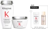 Kérastase Première Herstellend Duo + 2 Cadeau's - Shampoo 250ml & Masker 200ml + Shampoo 80ml & Gloss Absolu Anti-frizz Haarolie 15ml Cadeau - Voor Overbewerkt & Zeer Beschadigd Dik Haar