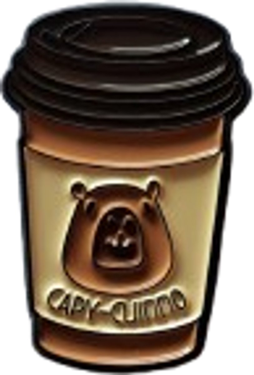 Pin Broche - Capy cuinno koffie - Kledingspeld - capybara - Speldje voor rugzak of kleding - Kleine cadeautjes - enamel pin - Grappige badge - 1 stuk
