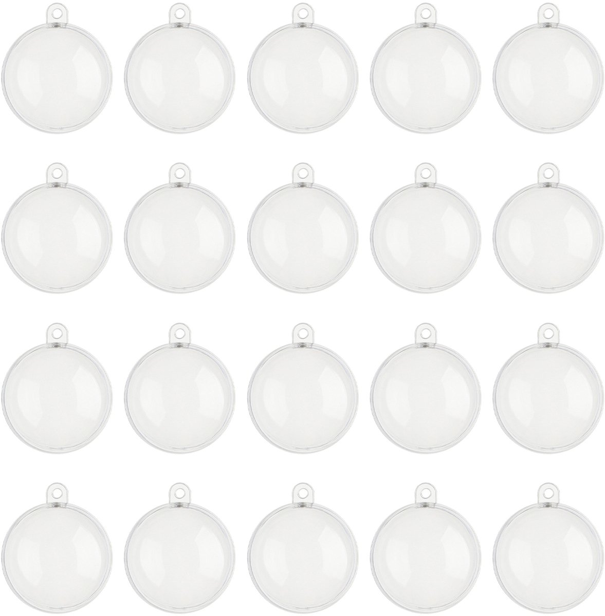 Peysaitr - 20 stuks Kunststof Kerstballen - Ø 7cm - Transparante - DIY kerstbal - Gepersonaliseerde Kerstboomversiering - DIY Decoratie voor Halloween, Kerst, Verjaardag, Feesten, Bruiloft