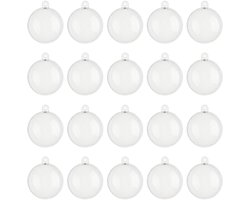 Peysaitr - 20 stuks Kunststof Kerstballen - Ø 7cm - Transparante - DIY kerstbal - Gepersonaliseerde Kerstboomversiering - DIY Decoratie voor Halloween, Kerst, Verjaardag, Feesten, Bruiloft