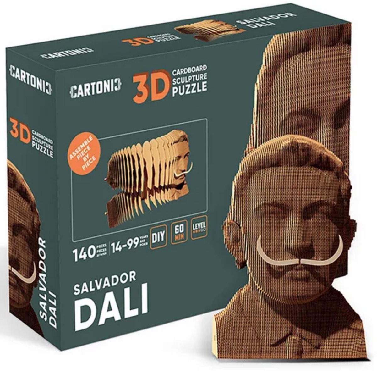 CARTONIC- Salvador Dali- 3D Puzzel-Speelgoed- Puzzel-DIY- Creatief- Karton- Kinderen en volwassen- 3D- puzzel