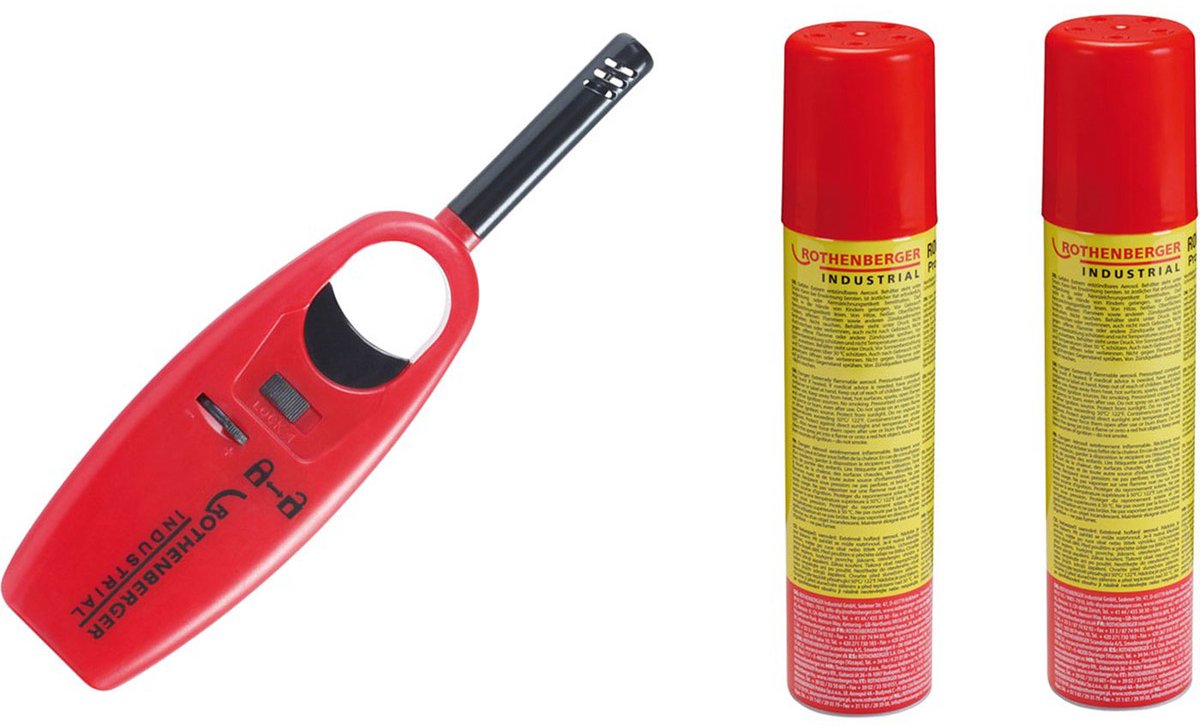 ROTHENBERGER Industriele gasaansteker Mini incl. 2x navulgas 100 ...