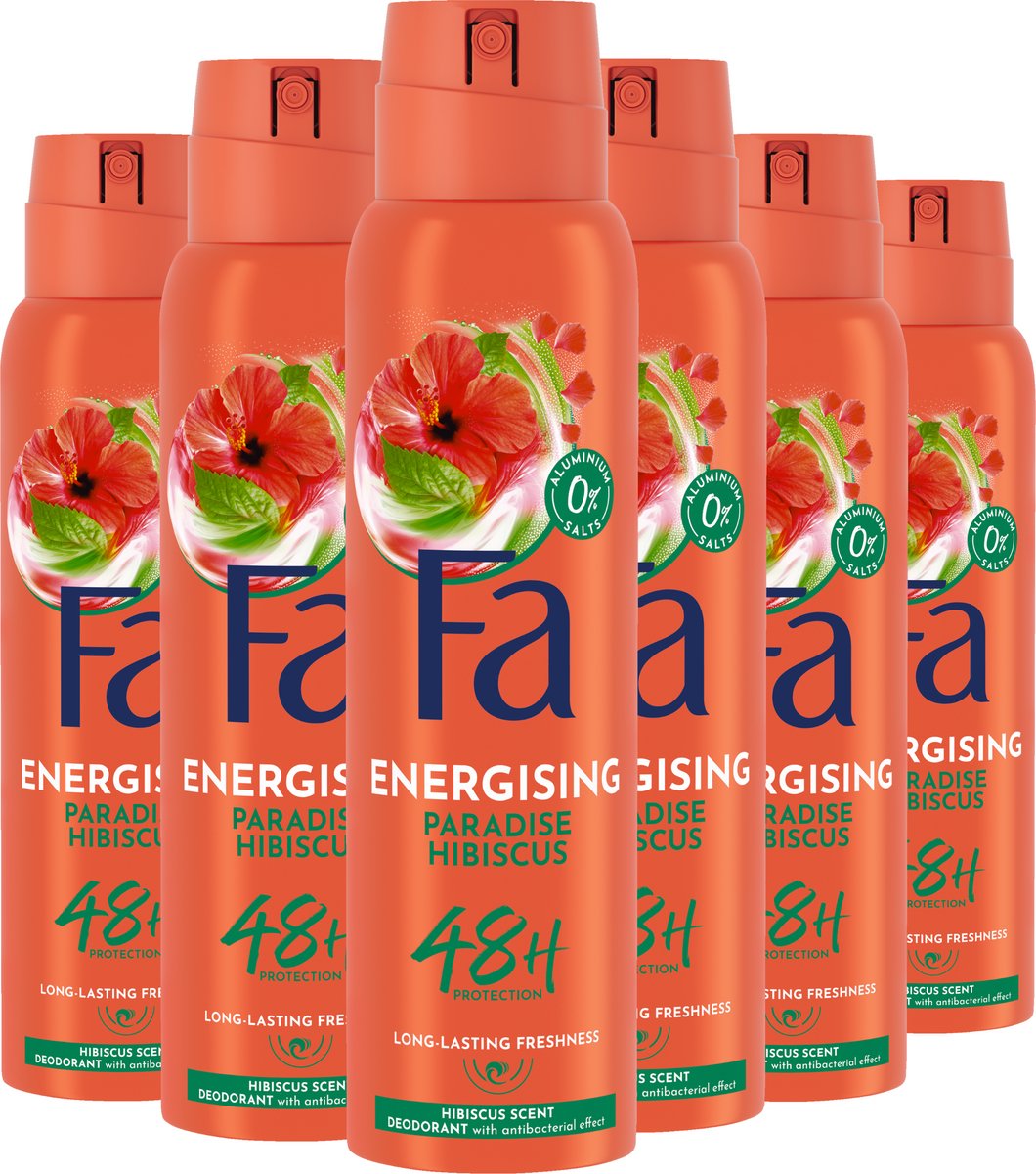 Fa Paradise Hibiscus Deodorant Spray 6x150ml - Voordeelverpakking