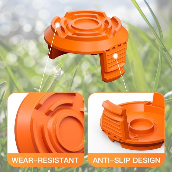 Spoelhoezen - 3 stuks - 5,7 × 3,2 cm- Vervangende spoelkapdeksels - Compact en lichtgewicht - Spoelhoezen geschikt voor grasmaaiers - Oranje van Merkloos	 — afbeelding 3