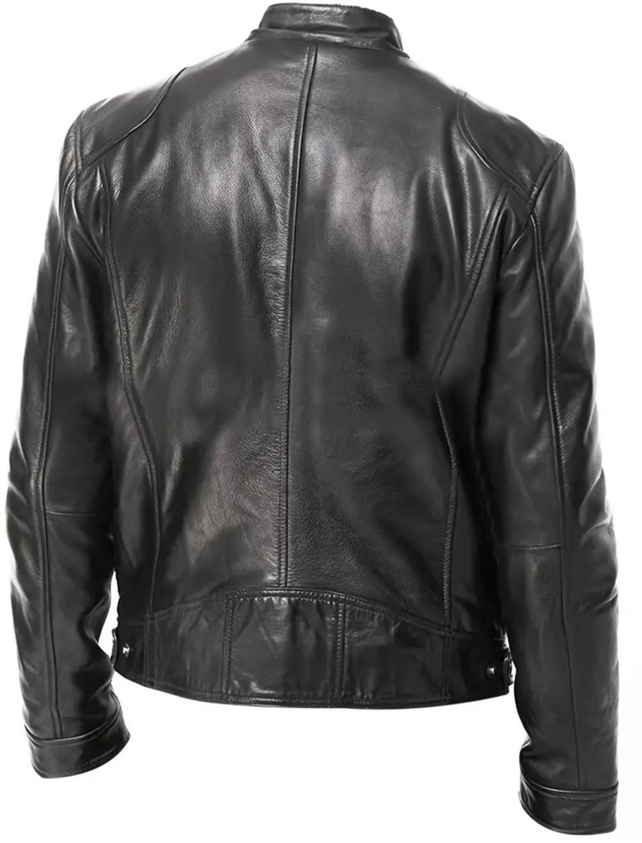 Bovista Kunst Leren Jas - Leather Jacket - Lederen Jas - Bomberjack - Pilotenjack - Blazer - Biker - Motorjas - Motormuis - Heren - Zwart XXL – foto 3