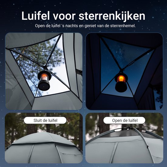 SoBuy OGS32-II-L-HG Opblaasbare Camping Tent - Grijze Textiel 193x145cm van Merkloos — afbeelding 2