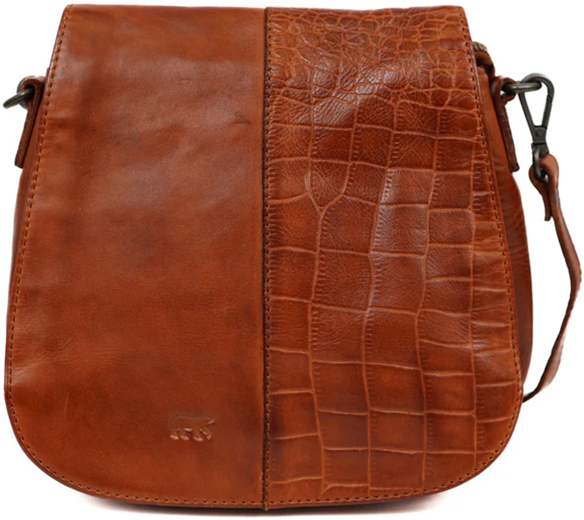 Bear Design Leren Schoudertas Dames CL 45388 Cognac / Croco