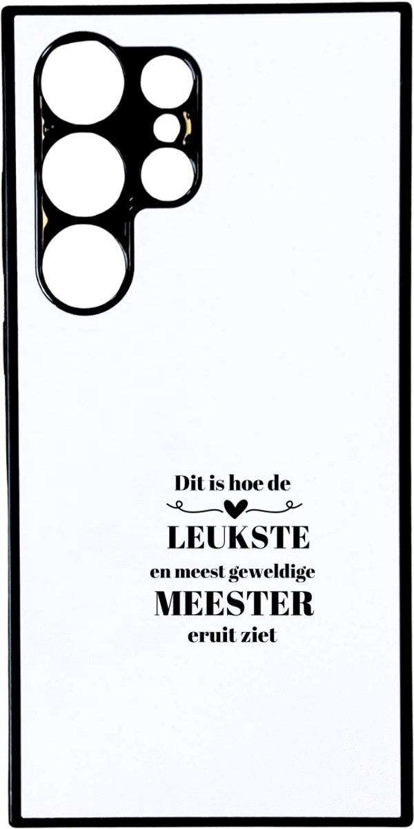 Hacebo® - dit is hoe de leukste en meest geweldige meester eruit ziet telefoonhoesje - meest leukste leraar - telefoonhoesjes - verjaardag - cadeautje voor meester - meester artikelen - hoesje geschikt voor Samsung Galaxy S24 Ultra