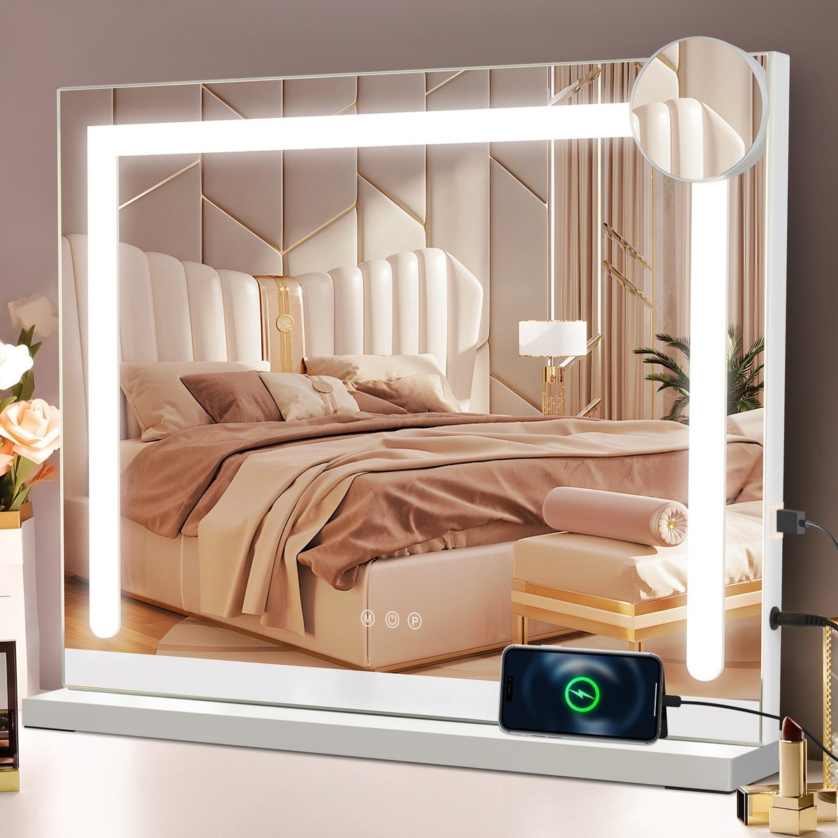 Schminkspiegel met verlichting - 70cm Dimmable - LED - Spiegel met 3 kleurlichtmodi