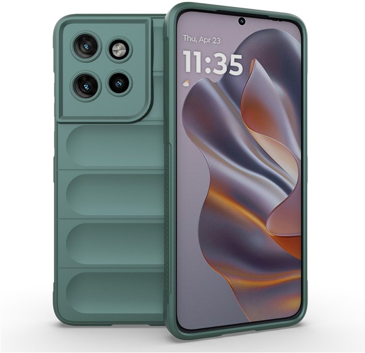Coverup Hoesje - Geschikt voor Motorola Edge 50 Neo Hoesje - Coverup Hands-On Rugged Back Cover - Groen