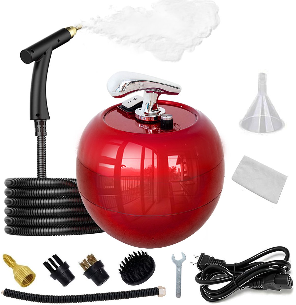 OUTIGO Handheld Stoomreiniger - Hoge Temperatuur Keuken Reinigingsmachine - Verwijdert Vet, Vet en Olie in Veel Gebieden van de Keuken, Auto, Vloeren, Meubels, Glas, Metaal - 2000W - rood