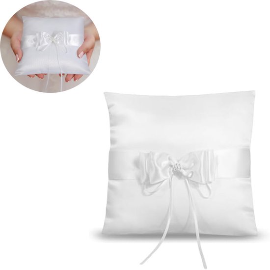 ringdoosje- huwelijk - ringkussen bruiloft-ringkussen huwelijk- trouwring kussen-trouwring kussentje- Trouwringkussen-trouwen - huwelijk - bruiloft - trouwringkussen - love- voor Trouwring Accessoires-wit-20x20cm