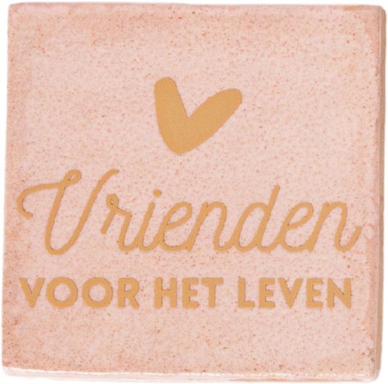 Lottea Tegeltje met tekst ´Vrienden voor het Leven´ - tegeltje, tegeltjes met tekst, tegeltjes met spreuken, cadeau vriendschap, cadeau vriend, cadeau vriendin, vriendinnen cadeaus