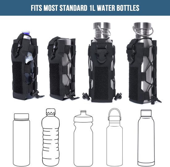 Waterfles Tas - Flessenhouder - Waterfles heuptas - Duurzame drinkfles tas - Geschikt voor buiten wandelen, kamperen en training - Reserve tas - 11x6x22cm — afbeelding 4
