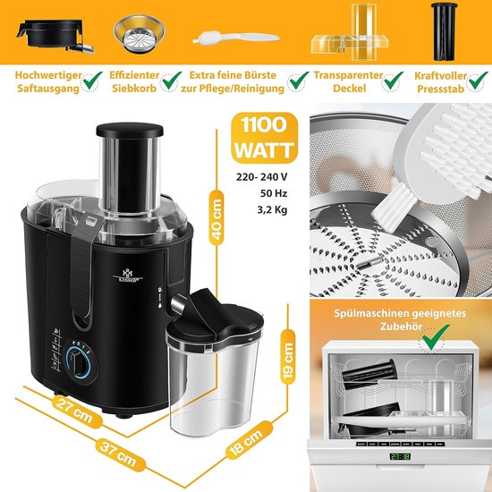 Sapcentrifuge voor fruit en groenten met grote invoeropening en 3 snelheidsstanden van Philips — afbeelding 3