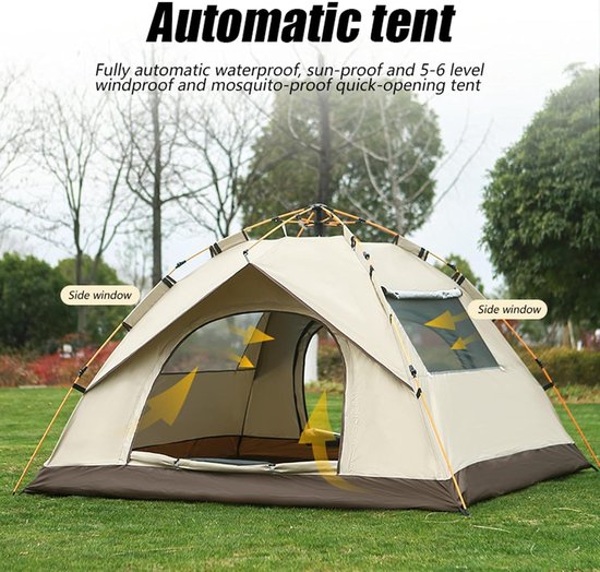 Outdoor-campingtent, snel te openen zonneweringtent, automatische, waterdichte, snel te openen tent voor terras, picknick, camping en meer