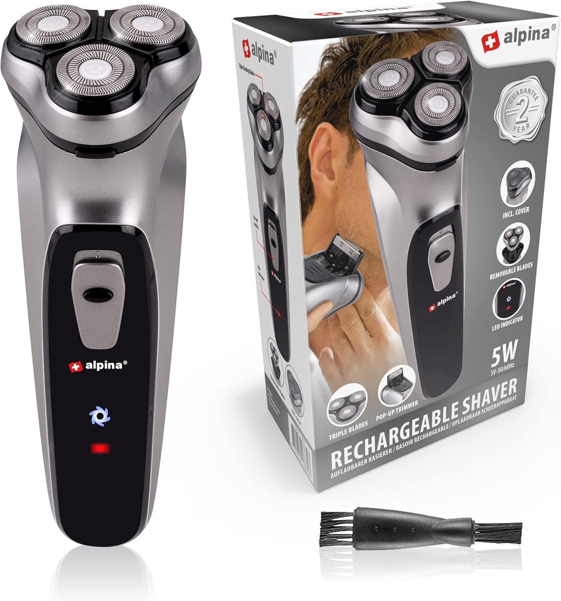 Draadloos Scheerapparaat voor Heren met USB-oplaadbare Accu en Pop-up Trimmer