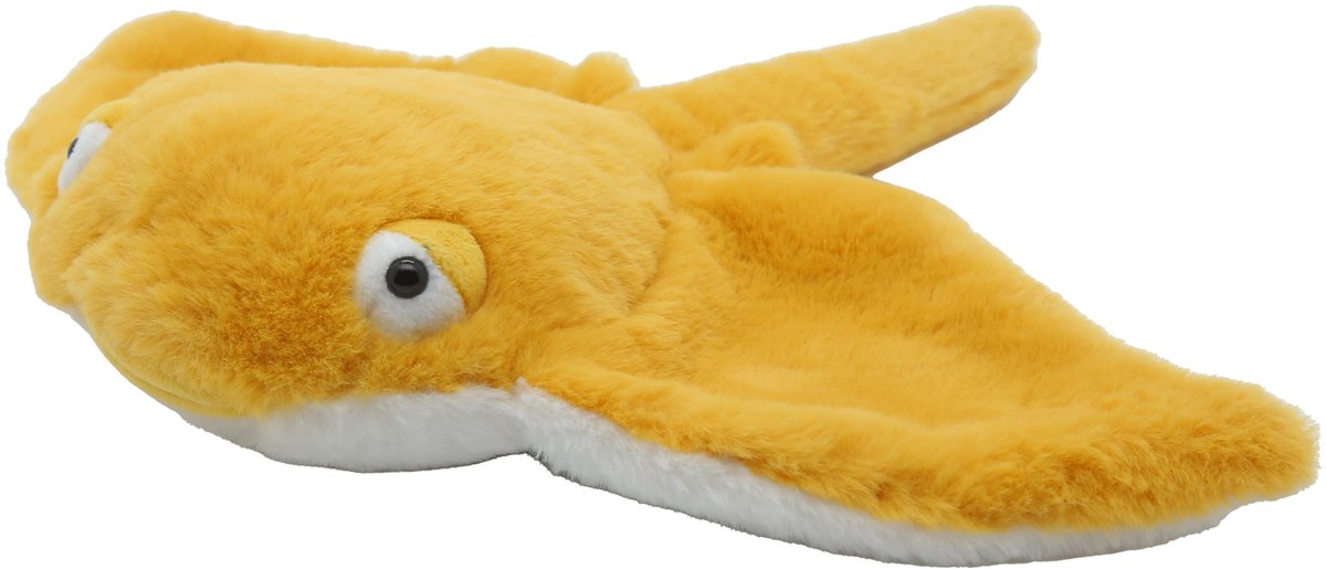 Cute since 1999 - Knuffel vis - Gele manta speelgoed- Baby knuffel - 34cm