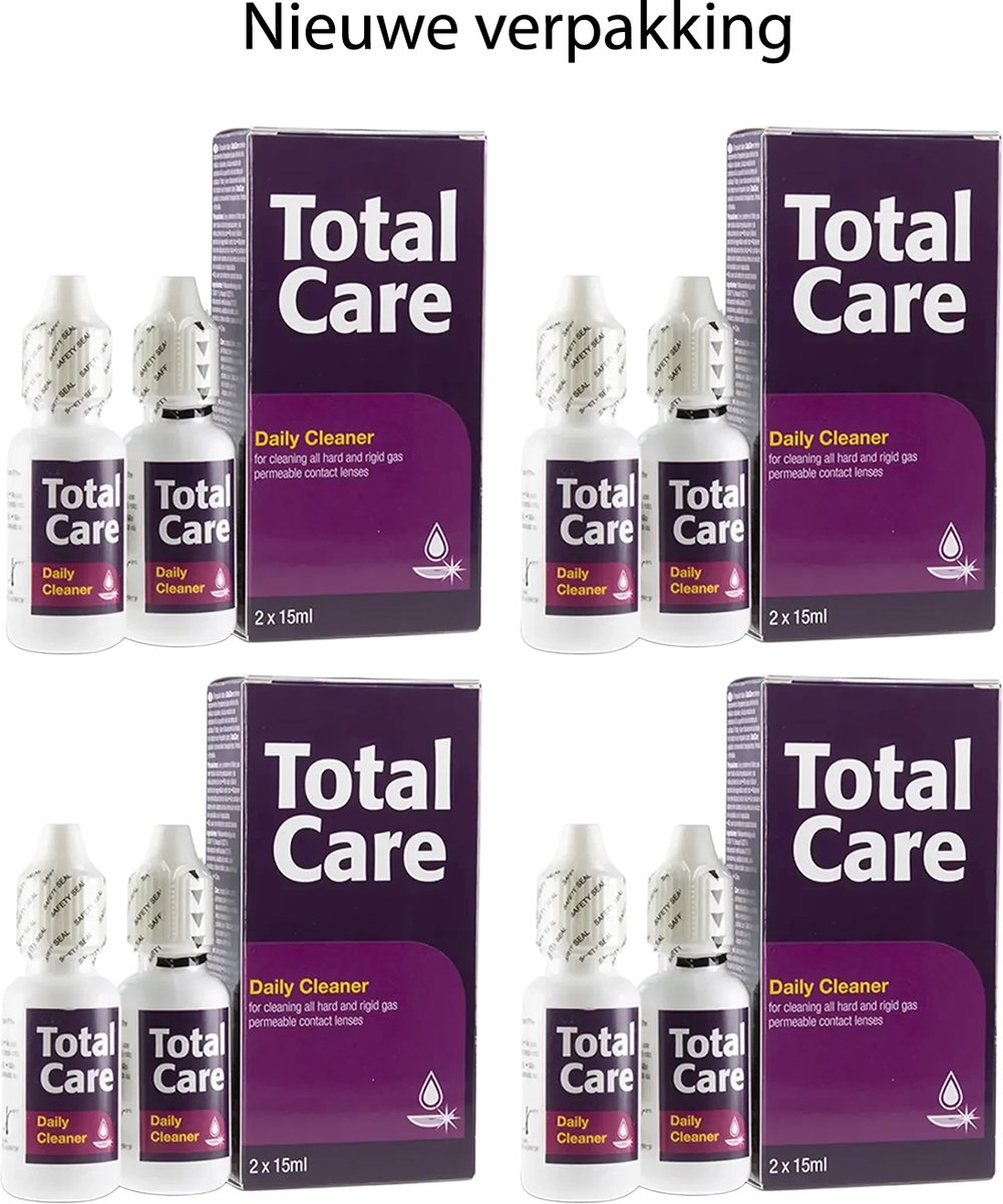 Blink TotalCare Cleaner - 8 x 15 ml - Premium Dagelijkse Lenzenvloeistof voor Harde Contactlenzen - Conserveermiddelvrij - Reisformaat