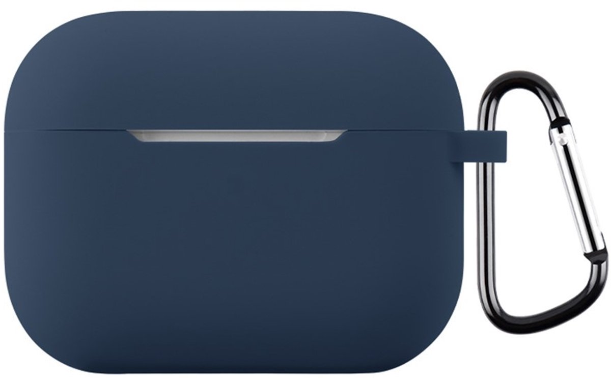 Coverup Hoesje - Geschikt voor AirPods Pro 3 Hoesje - Coverup Siliconen AirPods Case met Sleutelhanger - Donkerblauw
