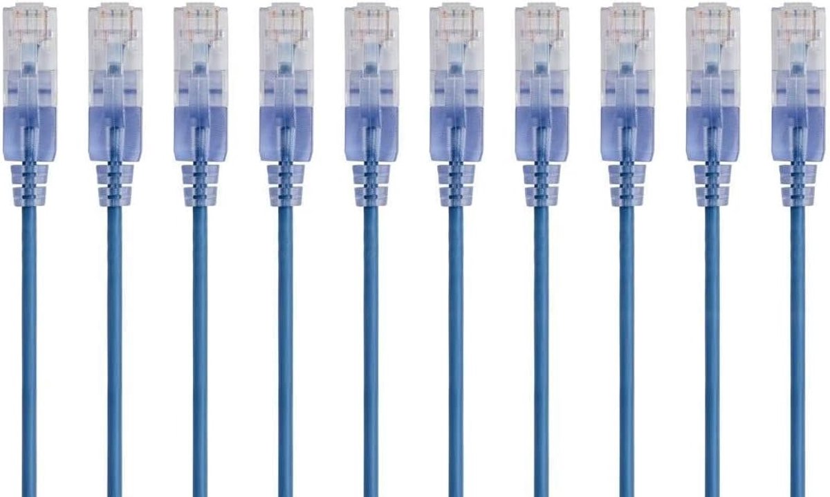 Cat6A 2ft Ethernet-kabel 10G UTP Snagless SlimRun - 10 stuks