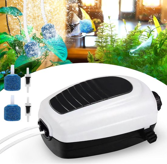Forever Speed Ultra stille luchtpomp < 30 dB, 2 W, aquariumluchtpomp met enkele uitgang tot 100 l, 120 l/u