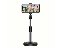 Mobiele telefoonhouder in hoogte verstelbaar - mobiele telefoonhouder multi-hoek - voor desktop, videofoneerd en videoweergave - mobiele telefoonhouder tafel - zwart