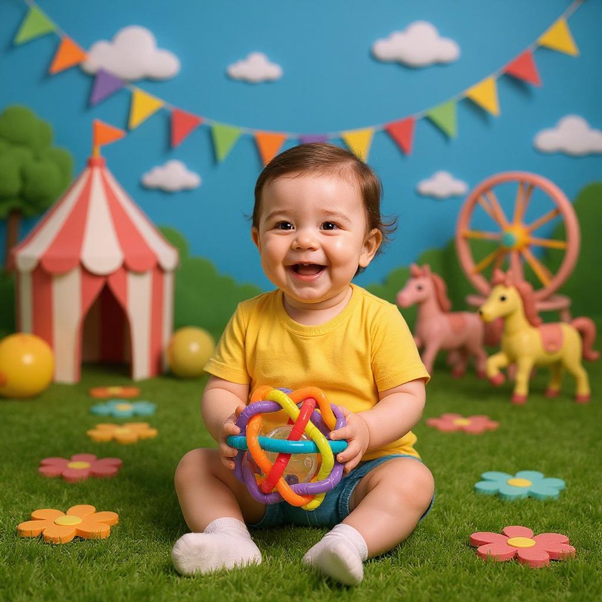 Playgro Buigbare Bendy Ball - Grijp- en Bijtspeelgoed - incl rammelaar - Activiteitenbal- Baby bal - Baby Speelgoed - Educatief baby speelgoed - Speelgoed Baby - Activity centre - Rammelaar - Activiteiten speelgoed - Cadeau - stimuleert ontwikkeling — afbeelding 11