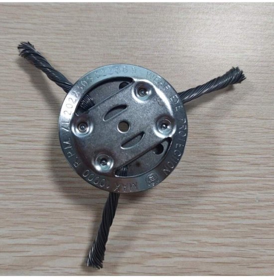 Grastrimmerkop van stalen draad - bosmaaier/snijders - onkruidmes voor tuin - grastrimmerkop - grasmaaier - elektrisch gereedschap (6 koppen) van Merkloos	 — afbeelding 3