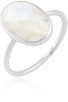 Nature Jewellery - Bague en argent sterling 925 en larimar bleu taille 18,25 mm - Bijoux de pierres précieuses uniques - Pierre naturelle