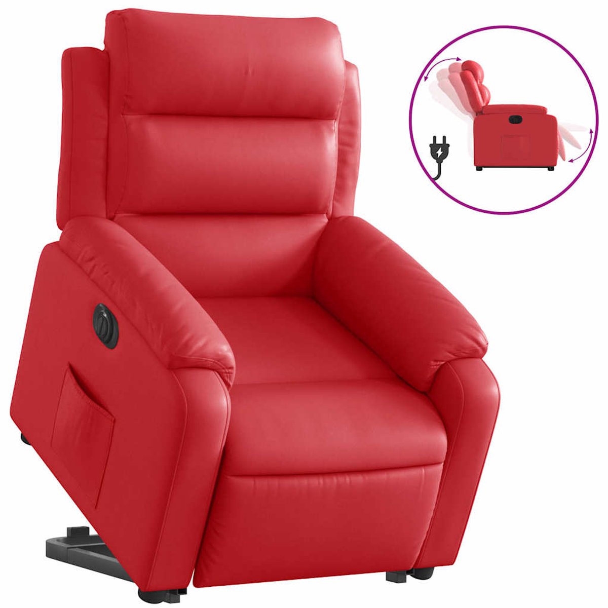 vidaXL Sta-op-stoel - elektrisch - kunstleer - rood