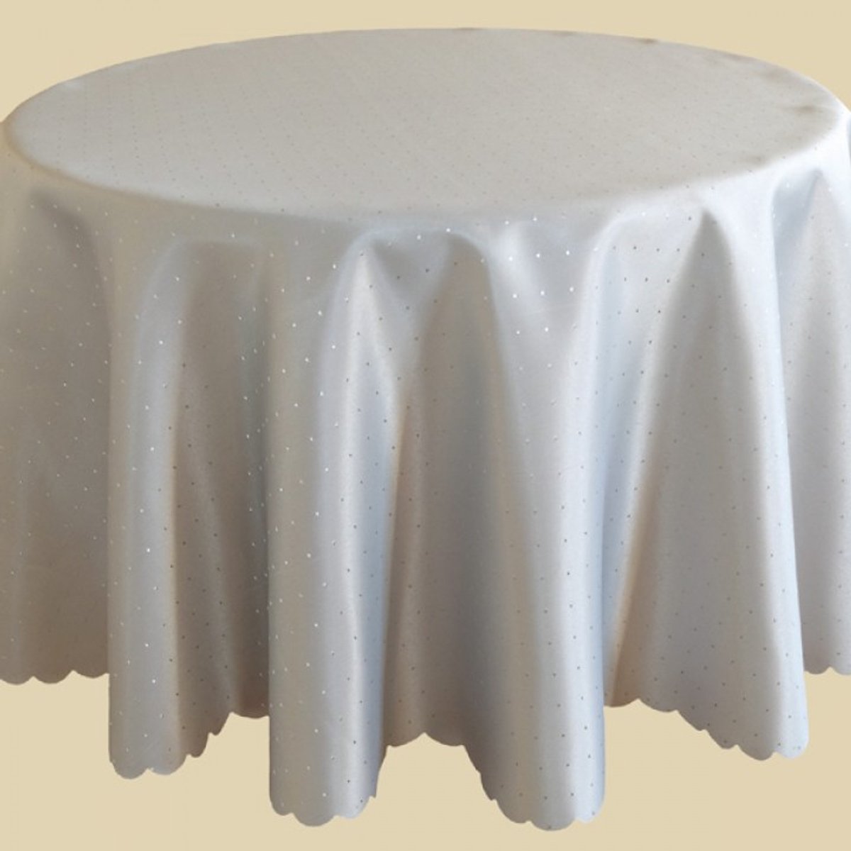 Tafelkleed - Onderkleed - Tafellaken - Licht grijs met schulprand - Rond 170 cm