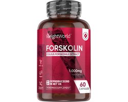 WeightWorld Forskolin capsules - 1000 mg per portie - 60 vegan capsules - Natuurlijke afslankpillen - Geschikt voor mannen en vrouwen