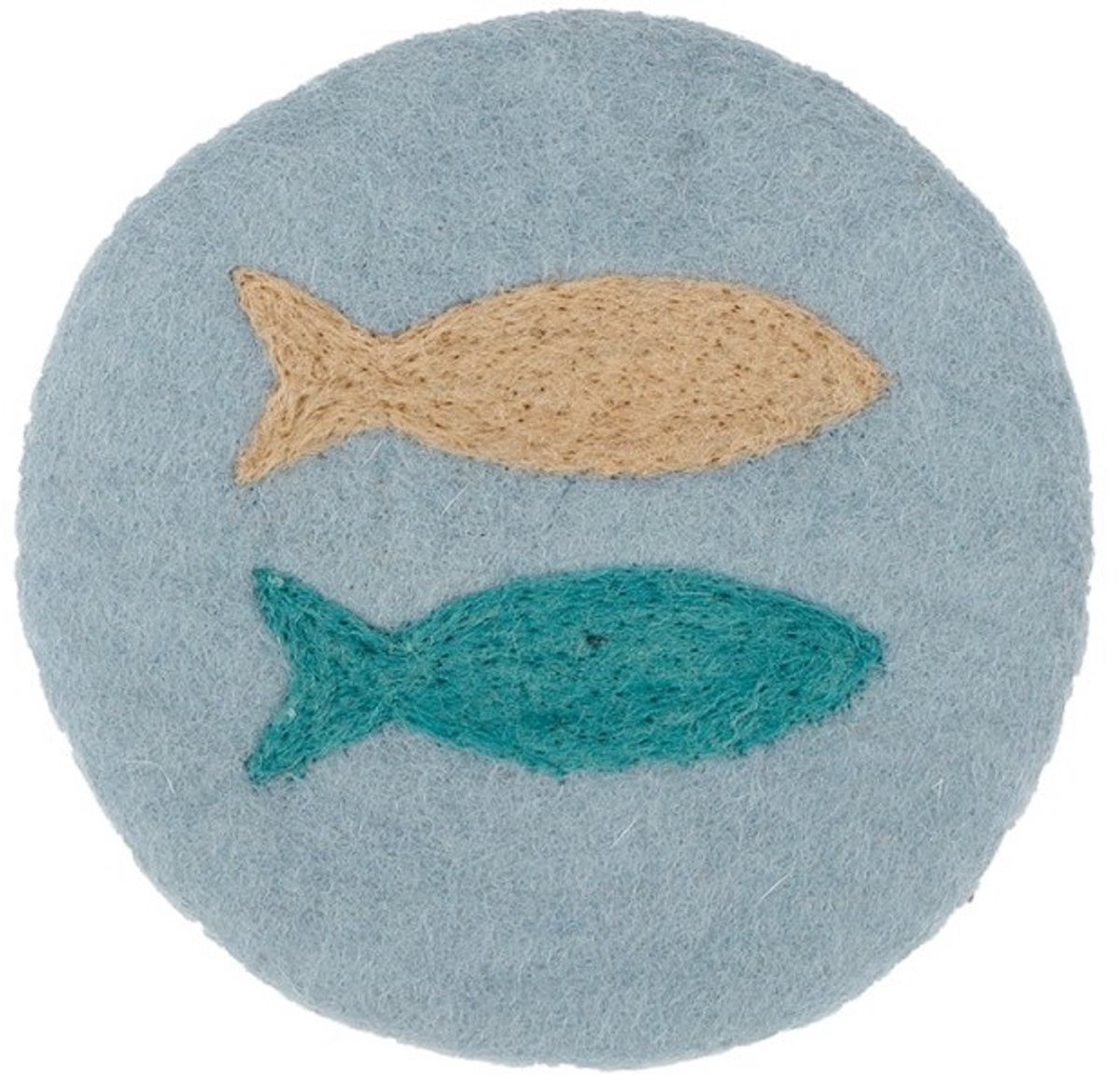 Onderzetter glad vilt rond D20x 1,5 cm - Beachlife Sky - lichtblauw