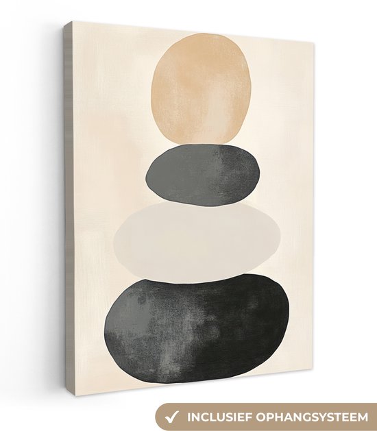 Canvas Japandi wabi-sabi beige, 90x120 cm